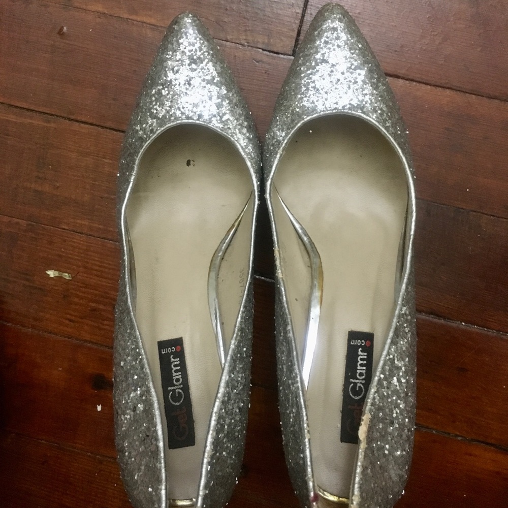 Silver Glittery Pumps